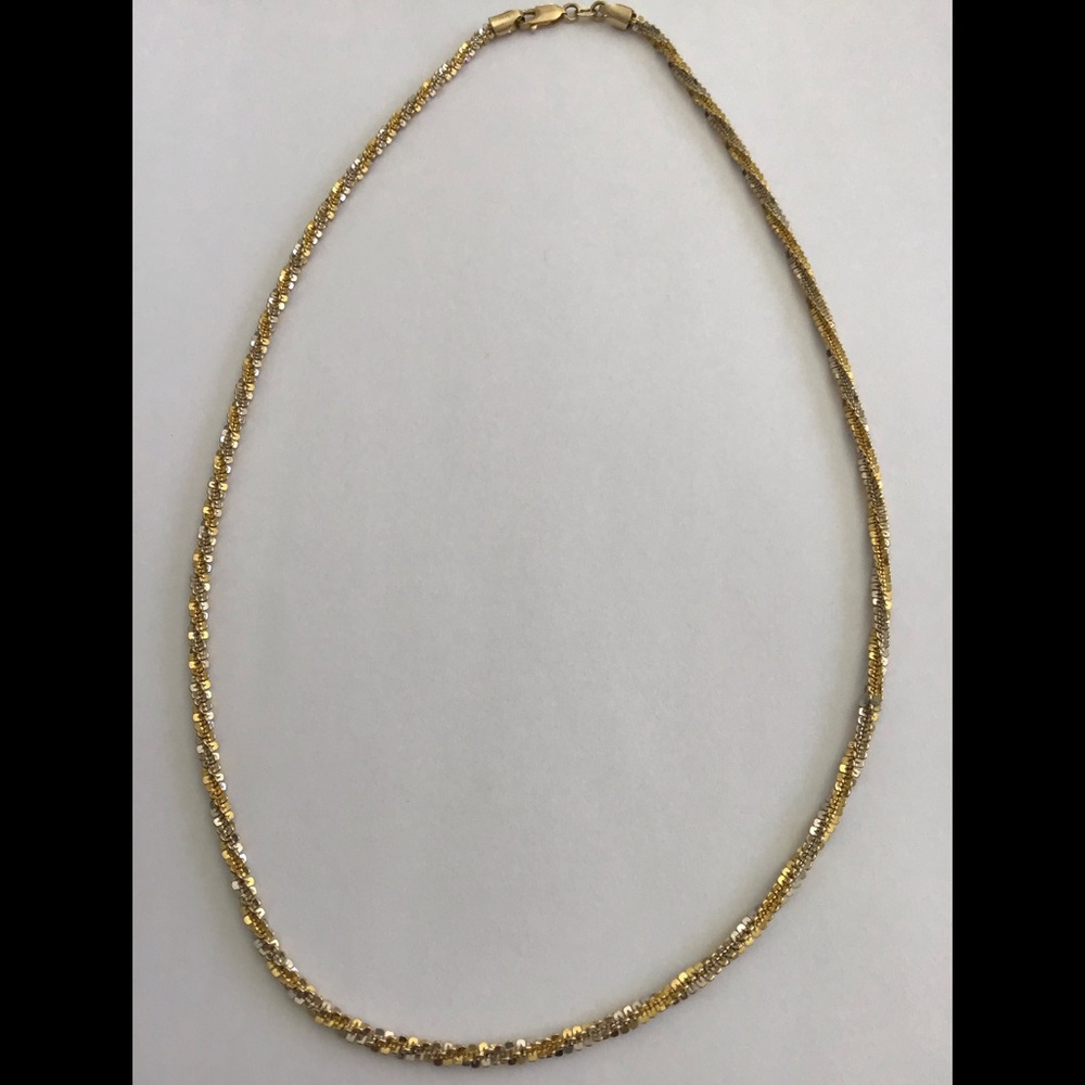 Heavy Italy 14K Gold 2 Tone Sparkle Chain 11.7 Gr.